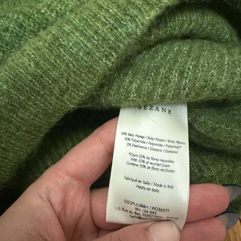 Sezane Otis Jumper Autumn Green - Size M - Picture 5 of 11